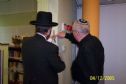 setting the Mezuzah in the library